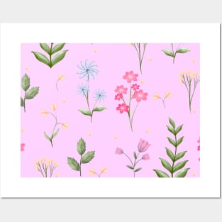 Cutest Flower Hand drawn Seamless Pattern Posters and Art